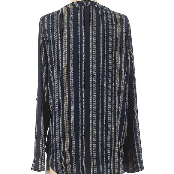 jones New York Blue Striped Blouse Size Small - Picture 2 of 9